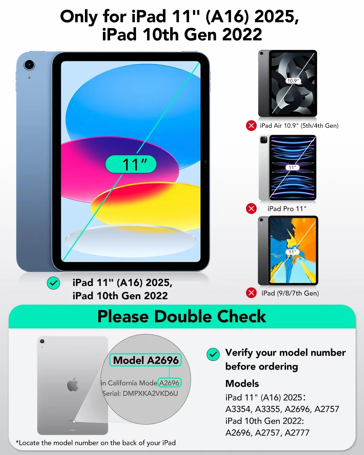ESR iPad 11" (A16) 2025/10. Gen Flex Custodia con tastiera, tastiera magnetica ultra leggera rimovibile per iPad 10.9" con modalità di scrittura e visualizzazione, grande trackpad di precisione